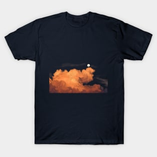 Moon Sunset Clouds Pastel Illustration T-Shirt